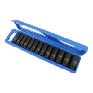 US Pro 13PC 1/2" DR 12PT Deep Impact Sockets - METRIC