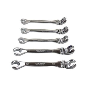US Pro 5 Pc Flexi Head 6PT Flare Nut Spanner Set