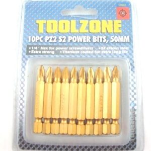 Toolzone 10pc Pozi 2 S2 50mm Power Bits