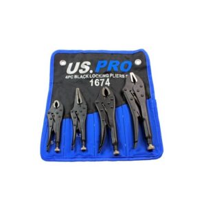 US Pro 4PC Black Locking Pliers Set