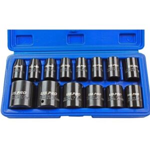 US Pro 14 Pc 1/2" Dr Shallow Impact Sockets - METRIC