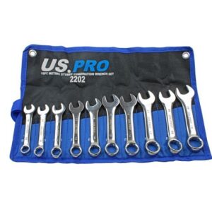 US Pro 10pc Metric Stubby Spanner Set