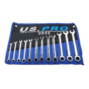 US Pro 12PC Metric Combination Gear Ratchet Set