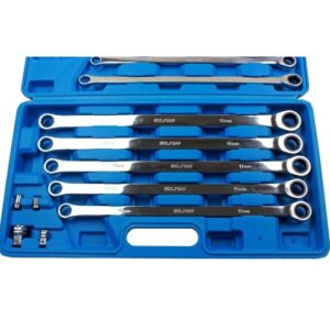 US Pro 10PC Extra Long Double Ring Single Gear Ratchet Set