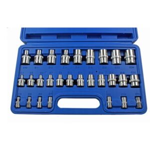 US Pro 28Pc 1/4" & 3/8" & 1/2" DR E Star Sockets