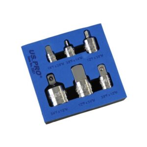 US Pro 6Pc Socket Adaptor Set 1/4" , 3/8" , 1/2" & 3/4"