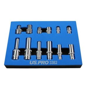 US Pro 12PC 10MM & 13MM Mixed Drive Deep & Shallow Sockets