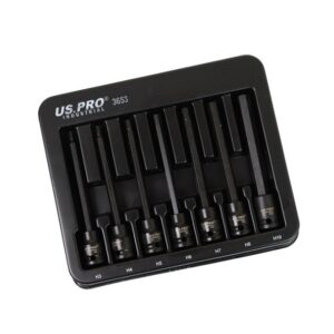 US Pro 7PC 3/8" DR Extra Long Impact Hex Bit Socket set