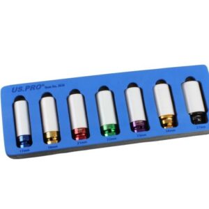 US Pro 7 Piece 1/2" Deep Alloy Wheel Socket Set