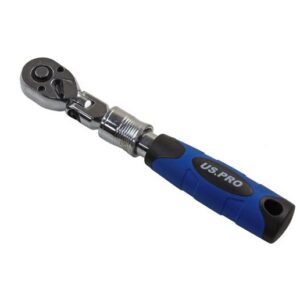 US Pro 1/4" Dr Flexi Head Extendable Ratchet