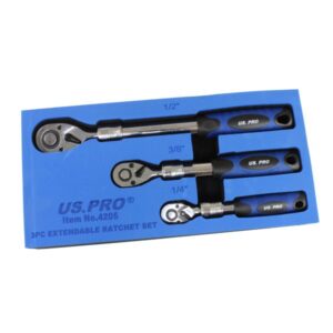 US Pro 3PC Extendable Ratchet Set