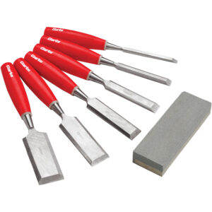 CLARKE CHT484 6pc Wood Chisel & Sharpening stone Set