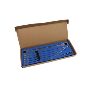US Pro 10 Pc Extra Long Double Flexi Head Ratchet Spanners