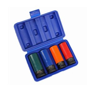 US Pro 4pc 1/2" Dr Deep Impact Sockets For Alloy Wheels 17, 19, 21, 22mm